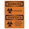 Signmission Safety Sign, OSHA WARNING, 7" Height, 10" Width, Biohazard Bilingual, Landscape, D-L-12492 OS-WS-D-710-L-12492 - alternate 1